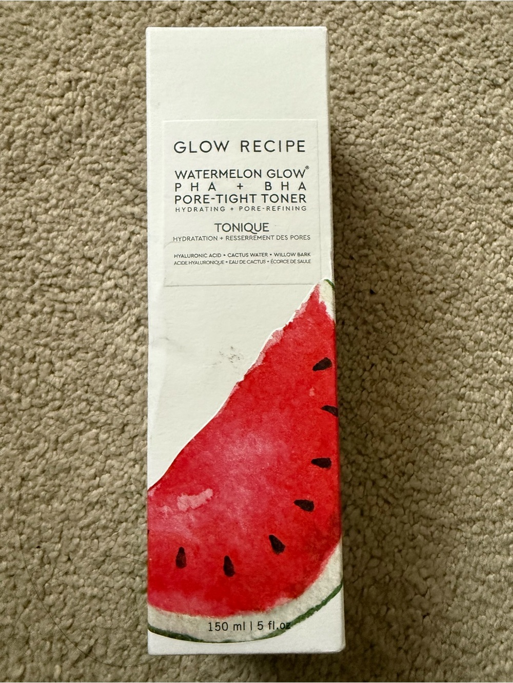 Brand New GLOW RECIPE Watermelon Glow PHA + HBA Pore-Tight Toner 150mL/5fl.oz